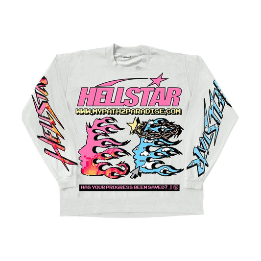 HELSTR PINK/BLUE FLAME TOP - WHITE