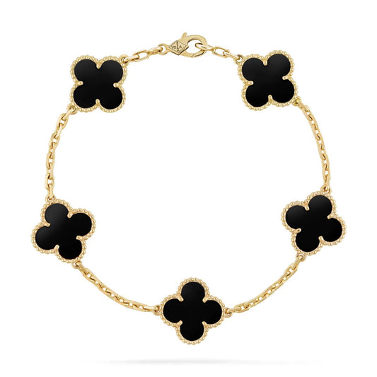 Van Leaf Bracelet - BLACK/GOLD