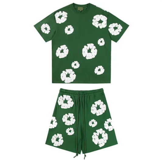 Flower Tear Set: Green